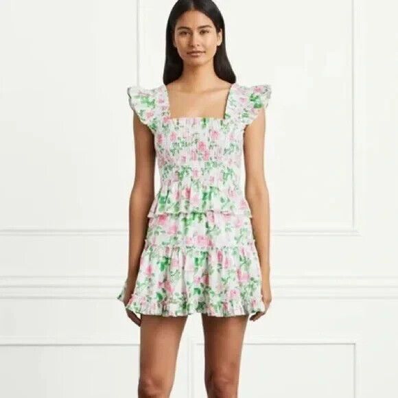 Hill House Womens Paz Skirt in Pink Roses A-line Mini‎ Size Medium - Picture 2 of 8